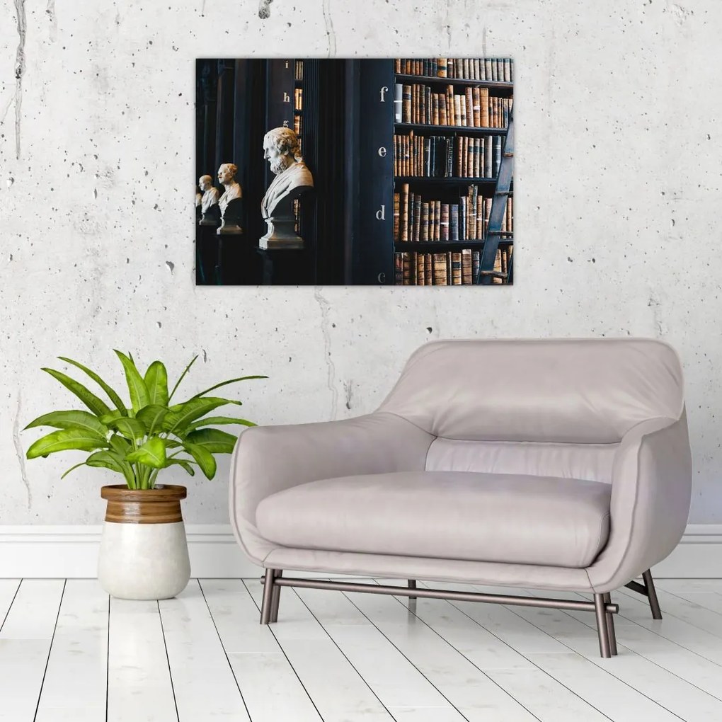 Tablou pe sticlă - La bibliotecă (70x50 cm)