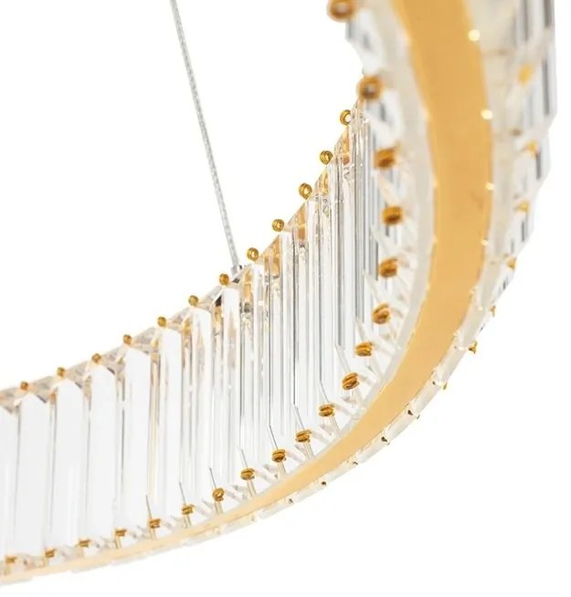 Lustra suspendata LED design ambiental Ring auriu 100cm
