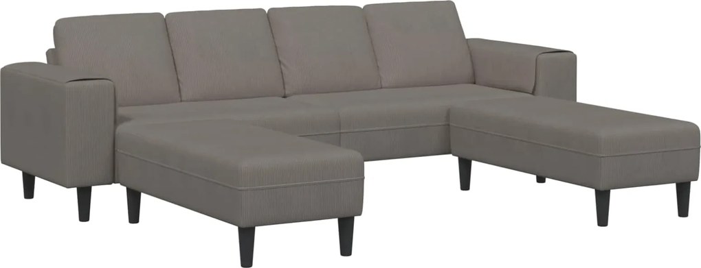 vidaXL Canapea Gri deschis 250 x 188 x 76 cm Țesătură din corduroy