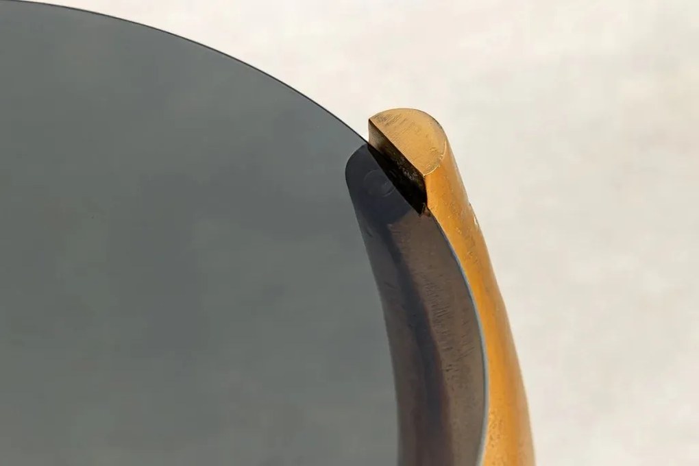 Masuta Laterala, Aluminiu, Auriu, Sticla, Negru, LEVELS 50cm