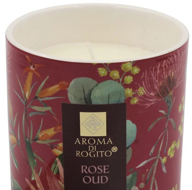 Lumanare suport ceramic Rose Oud 200g