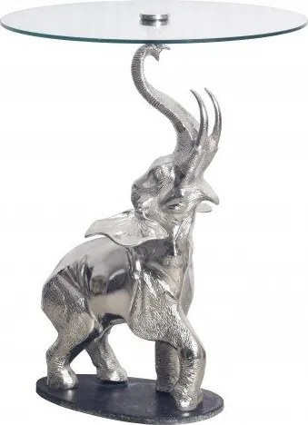 Masuta auxiliara design unicat Elephant 75cm argintiu