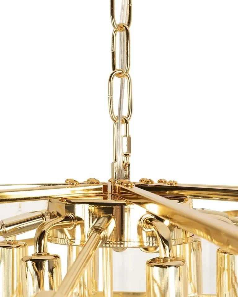 Lustra suspendata metal auriu si sticla LUMA 80