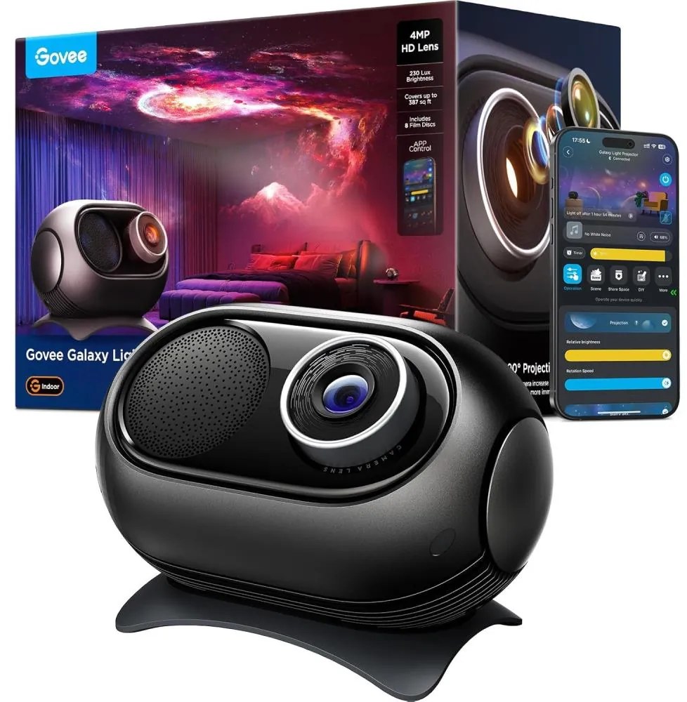 Govee Galaxy Light Projector 2 Pro Matter cu difuzor Wi‑Fi