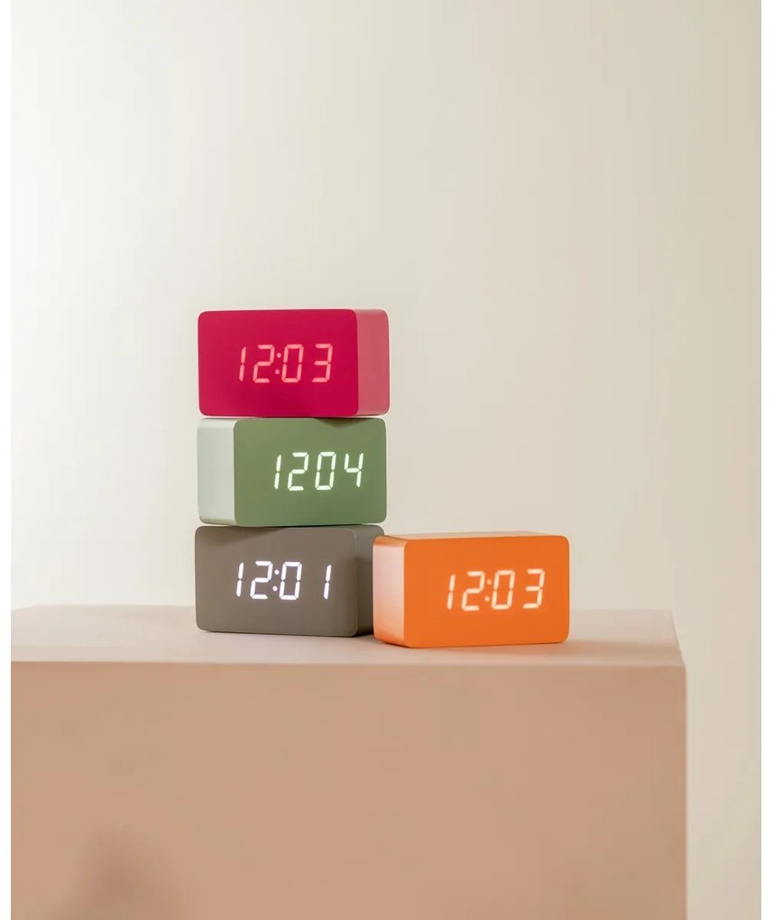 Karlsson 5983GY ceas LED de design cu alarmă gri, 10 cm