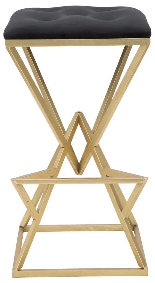 Scaun de bar negru/auriu tapițat (înălțime șezut 75 cm) Piramid – Mauro Ferretti