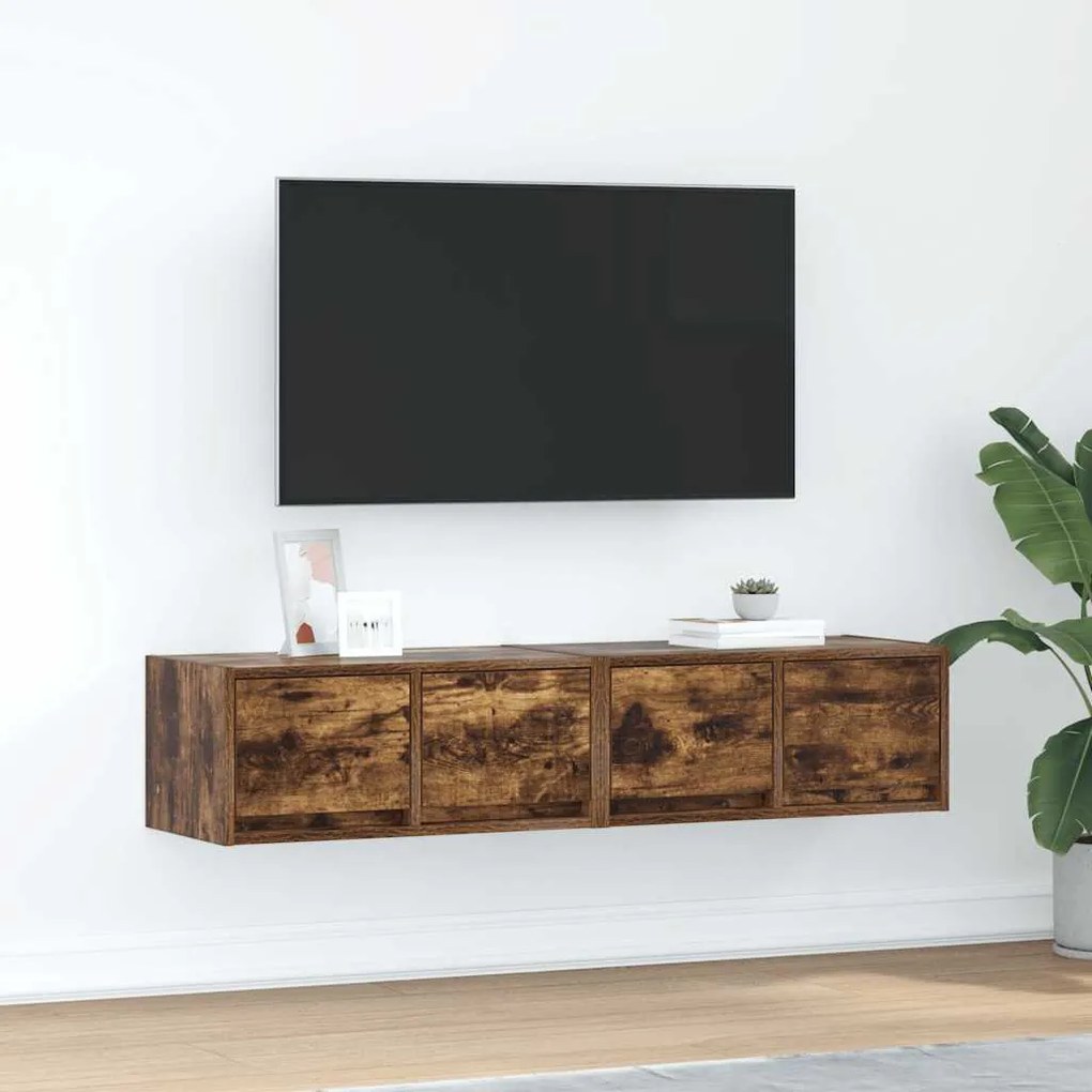 vidaXL Dulapuri TV 2 buc Stejar afumat 60x31x25,5 cm Lemn prelucrat