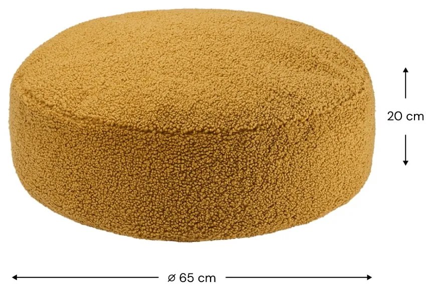 Fotoliu puf pentru copii maro cu tapițerie din țesătură bouclé Round – Wigiwama
