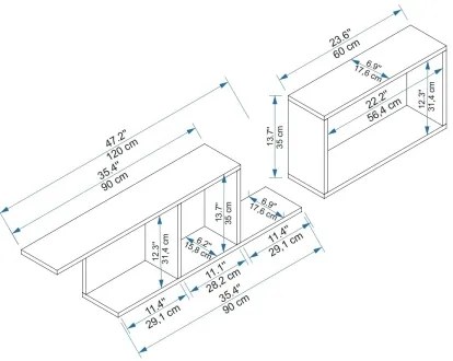 Etajeră de perete NEWRA 35x150 cm pin atlantic