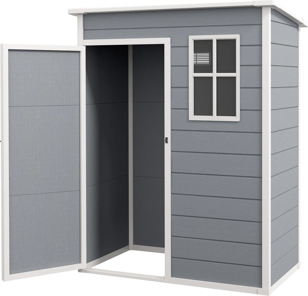 Outsunny Magazie pentru Gradina, Fereastra si Ventilatie, Gri