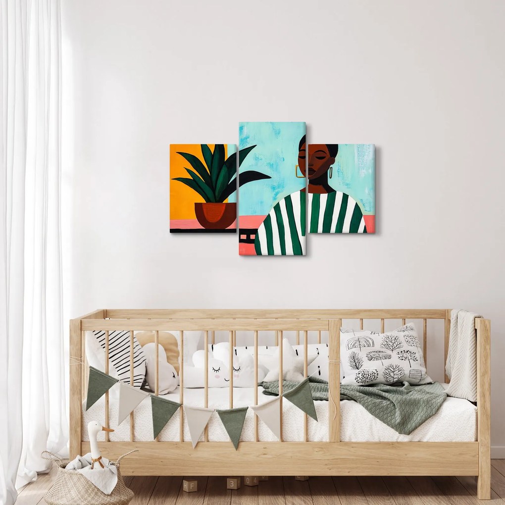 Tablou - Femeie cu floare (90x60 cm)