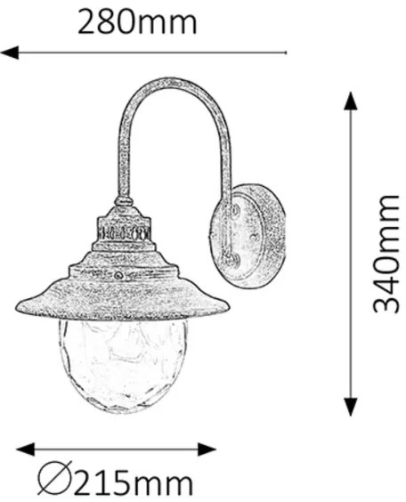 Rabalux 8677 - Corp de iluminat perete exterior BARCELONA 1xE27/60W/230V
