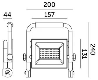Proiector LED TIGRA LED/50W/4000K IP54 negru/galben