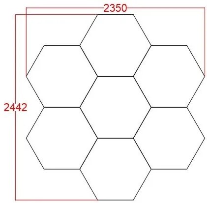 Panou LED HoneyComb, 7 Hexagoane, Lumină Rece 6500K, 240W