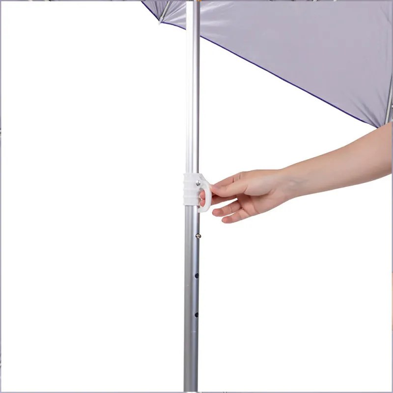Umbrela de plaja Muhler YL1039, 200x200 cm, Protectie UV, Cadru din otel, Inclinare reglabila, Violet