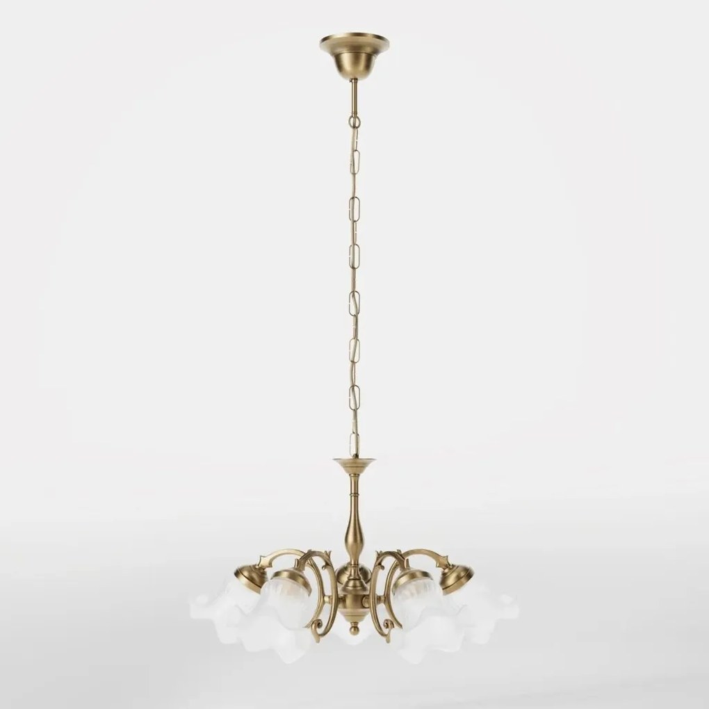 Candelabru stil clasic italian din alama si sticla Ricciolo