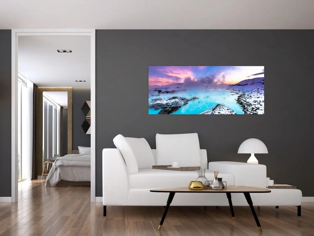 Tablou - Laguna albastră din Islanda (120x50 cm)