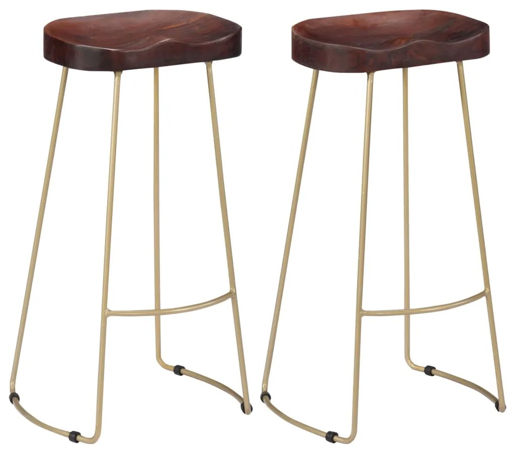 vidaXL Scaune de bar Gavin, 2 buc., lemn masiv de mango