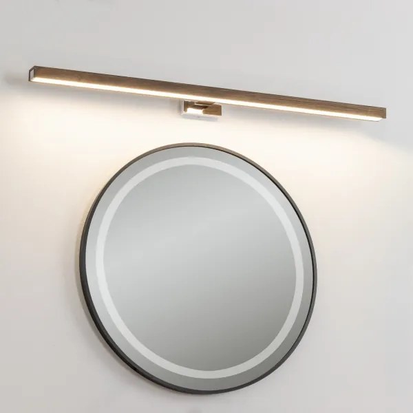Aplică LED pentru oglindă Brilagi WOODY MIRROR LED/15W/230V IP44 stejar/crom
