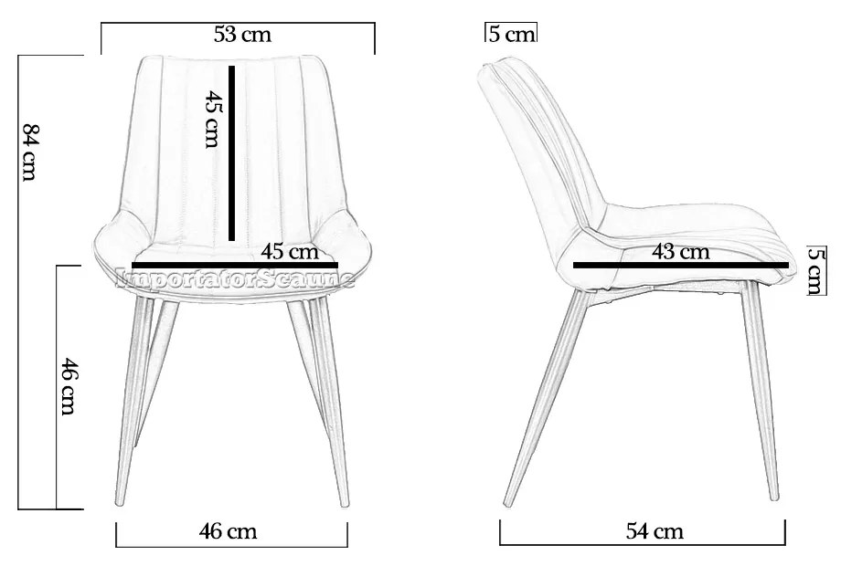 Scaun dining BUC 203 gri