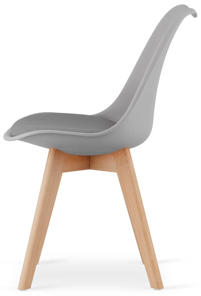 Oferta Scaun gri deschis BALI MARK cu picioare din lemn de fag II. calitate