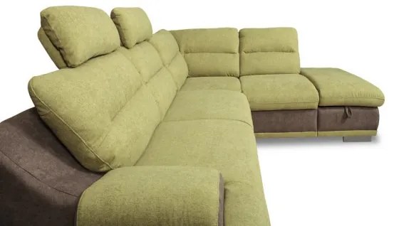 Coltar Extensibil Cu Lada Seaside, Dreapta, Verde Si Gri, 264 X 88 X 217 Cm