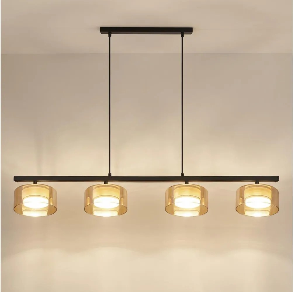 Brilagi - Lustră suspendată AURA LUX 4xGX53/30W/230V negru/auriu