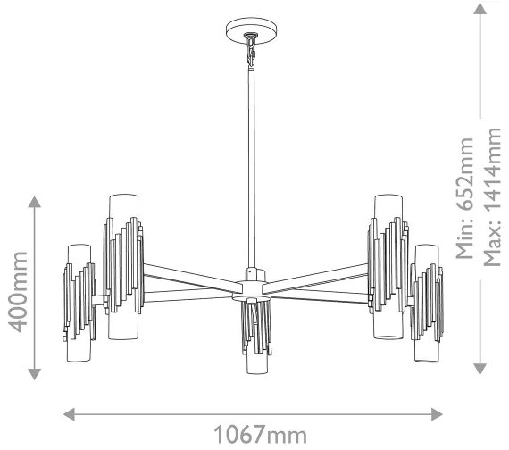 Elstead MARVELE10-AB-OPAL - Lustru pe tijă MARVELE, 10 x E14, 40 W, 230 V, auriu