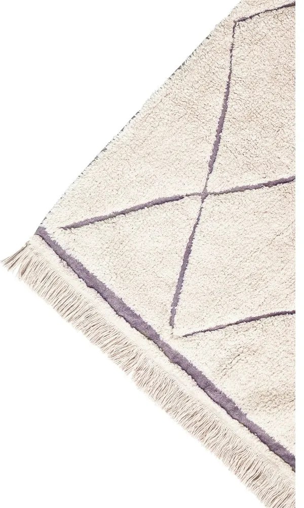 Covor crem lavabil/țesut manual din bumbac 140x200 cm Bereber – Lorena Canals