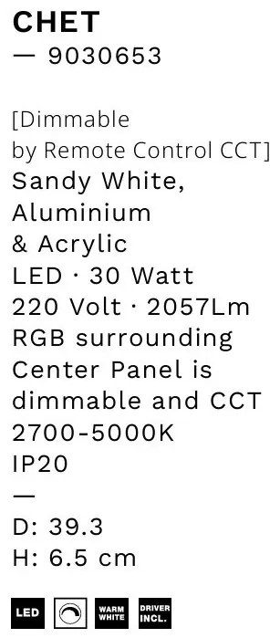 Plafoniera LED RGB si telecomanda Chet 39cm