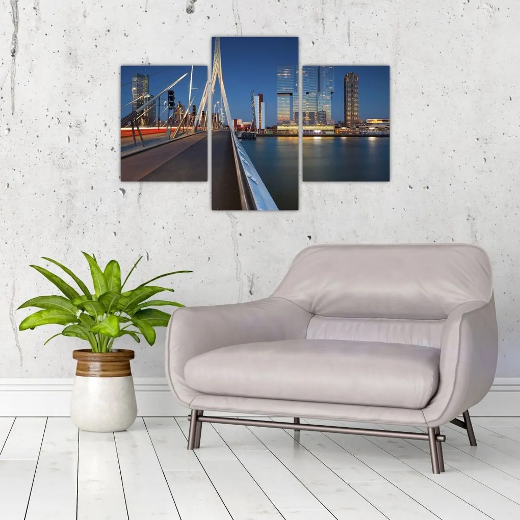 Tablou - Amurg în Rotterdam, Olanda (90x60 cm)