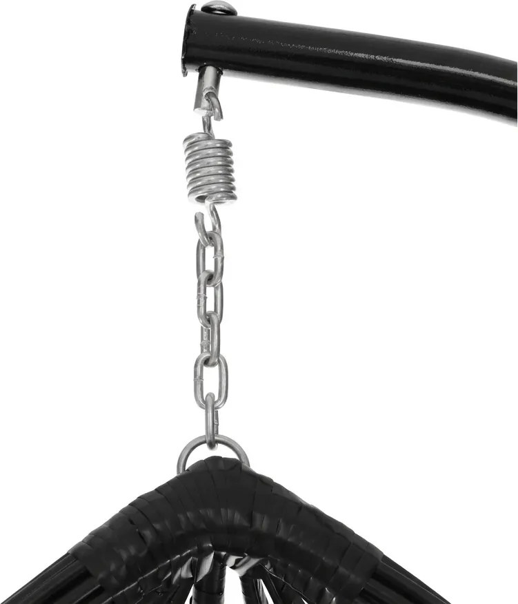 Scaun suspendat TARINO cu suport, negru/perna gri