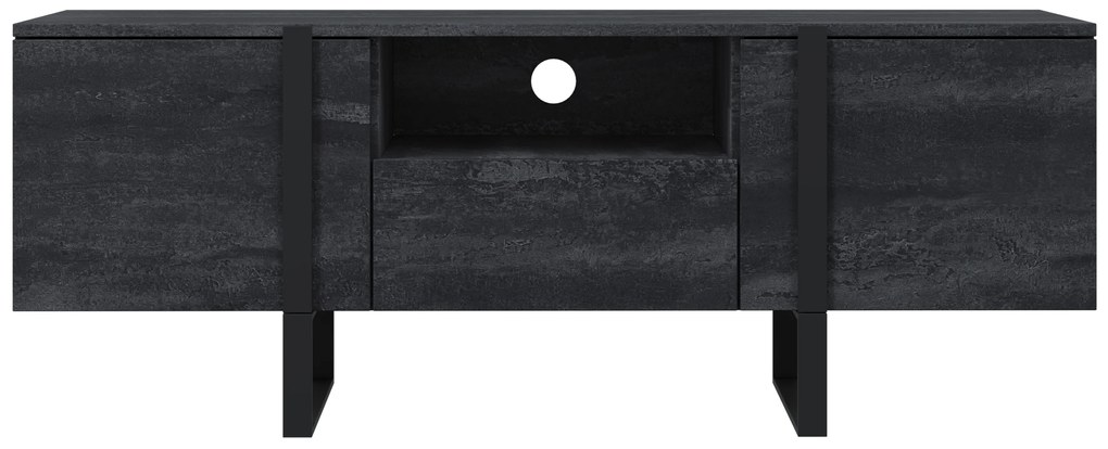 Comodă TV Verica 150 cm cu nișă - cărbune / picioare negre
