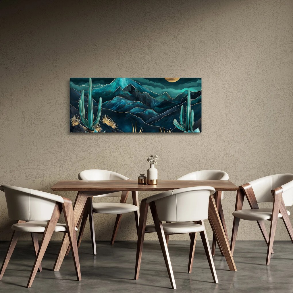 Tablou - Noapte turcoaz (120x50 cm)