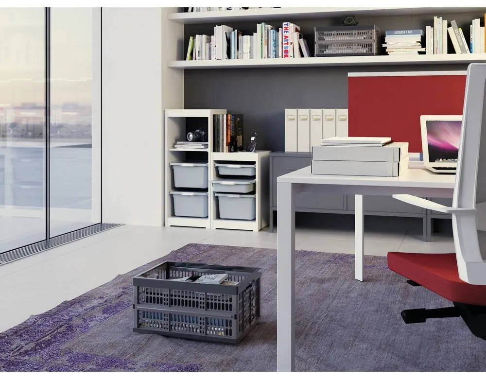 Cutie de depozitare gri din plastic 47,5x34,5x23,5 cm Folding Crate – KIS