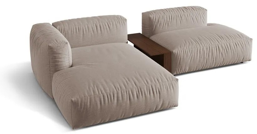 Colțar modular bej (cu colț pe partea stângă ) Martina – Micadoni Home