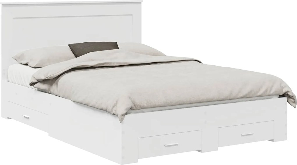 vidaXL Cadru de pat cu sertar cu headboard cu depozitare Lemn compozit