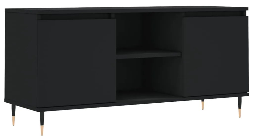 827005 vidaXL Comodă TV, negru, 104x35x50 cm, lemn compozit