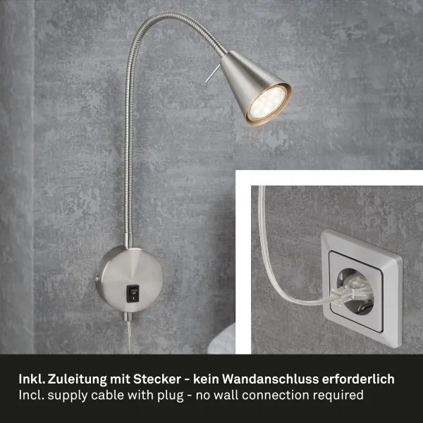 Lampă LED de perete COMFORT LIGHT 1xGU10/5W/230V crom mat Briloner 2082-012