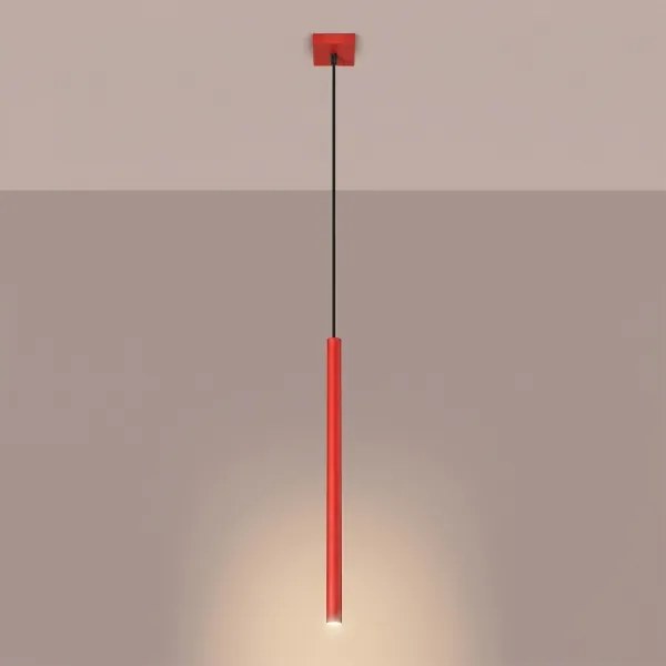 Sollux SL.2141 - Lustră suspendată PASTELO pe cablu 1xG9/8W/230V roșie