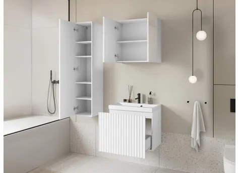 Mobilier baie Dymysos I (Stejar wotan + Alb) (cu baterie Maro Blo 020M). 1103884