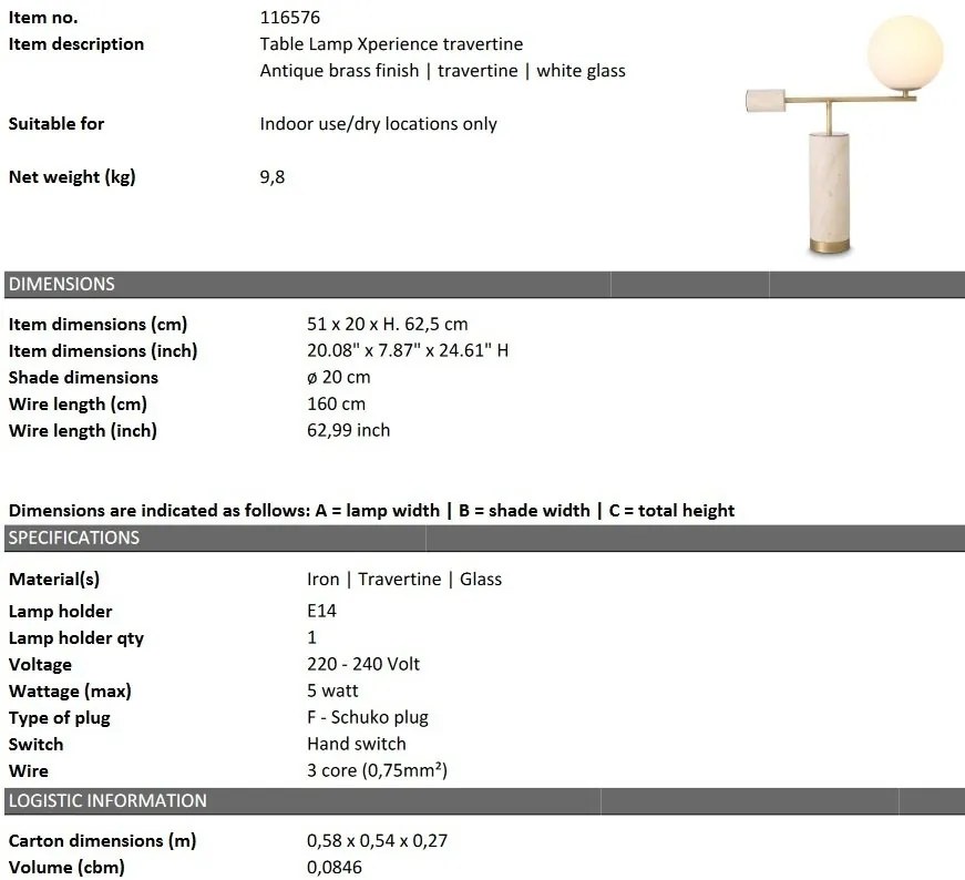 Lampa de masa design LUX Xperience alb
