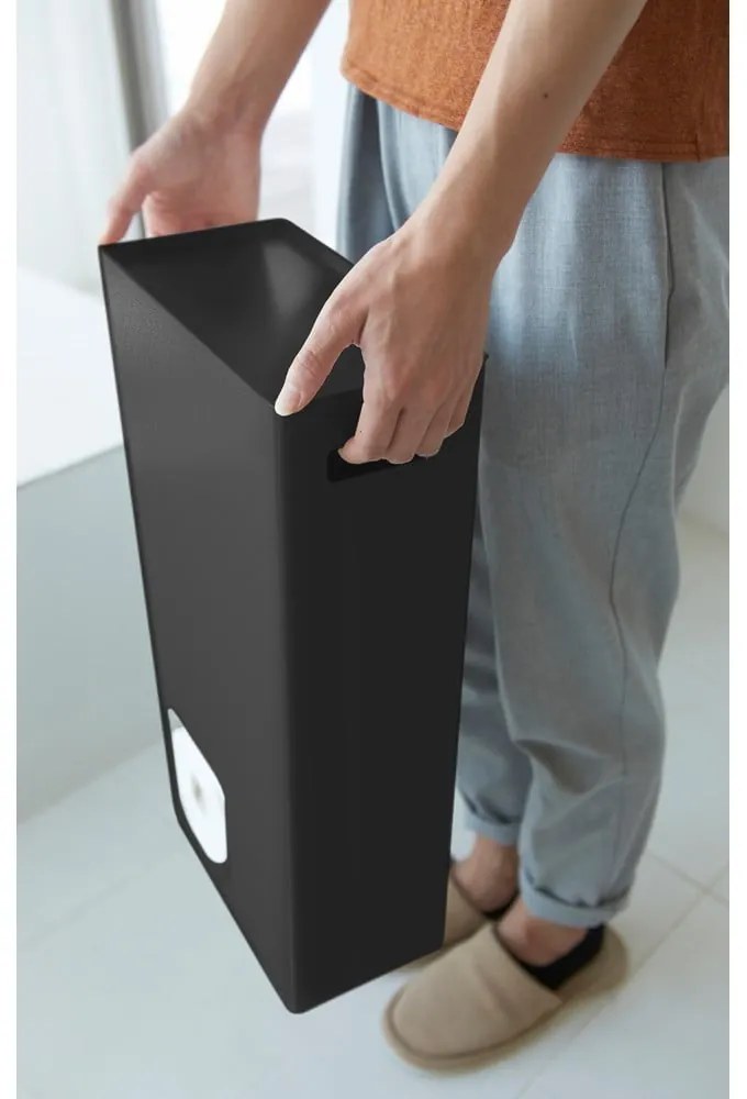 Suport pentru role hârtie igienică metalic Yamazaki Tower, negru