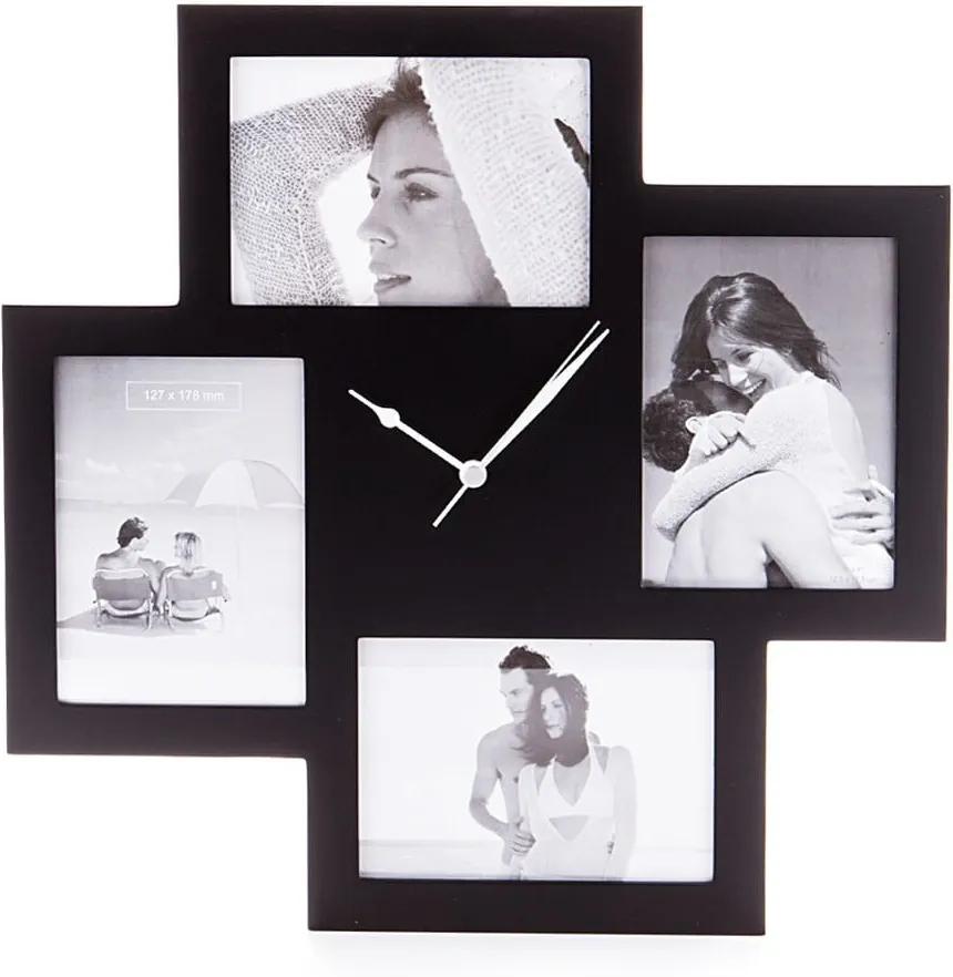 Ceas de perete cu rame foto Tomasucci Collage, negru