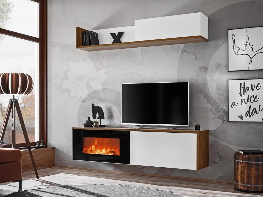 Mobilier living Dalton RSW DLE (stejar sterling + alb mat). 1097685