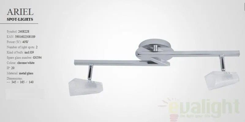 Lustra moderna cu 2 spoturi Ariel 2408228 Spot Light