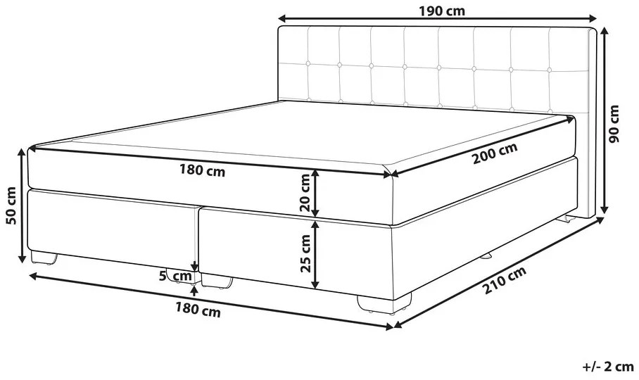 Pat matrimonial 180 cm ADIR (cu saltele) (negru). 1007070