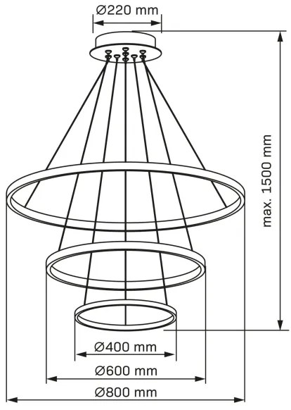 Lustră LED pe cablu LEA LED/60W/230V 4000K d. 80 cm crom