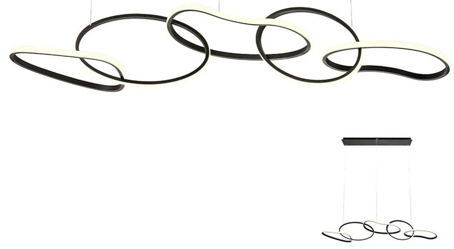 Redo 01-2599 - Lustră LED dimabilă pe cablu BIAS LED/108,6W/230V 3000K neagră