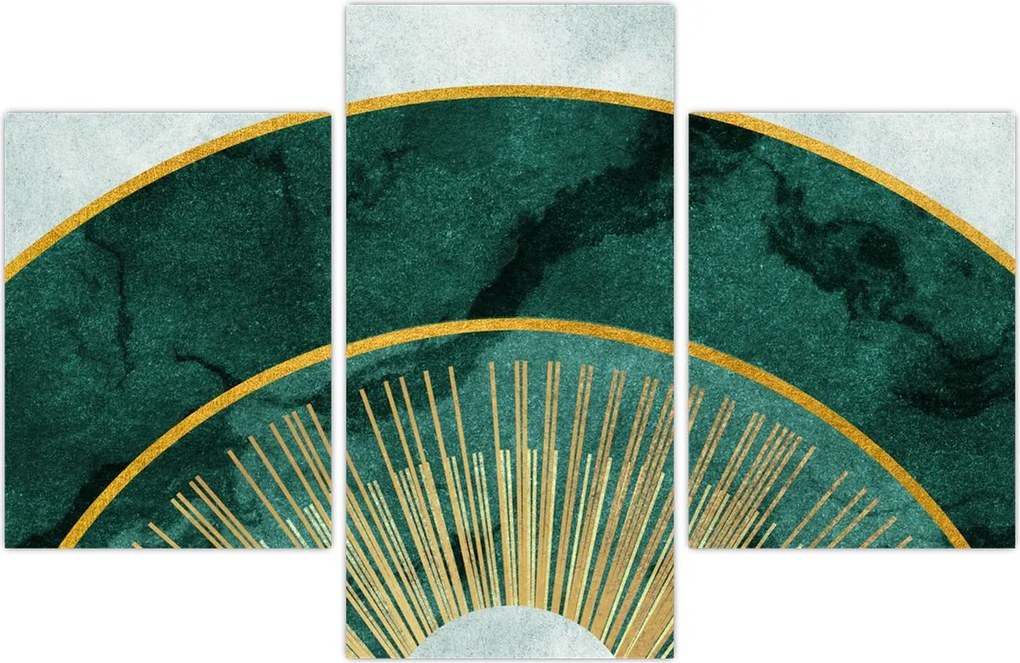 Tablou - Forme cu texturi aurii (90x60 cm)